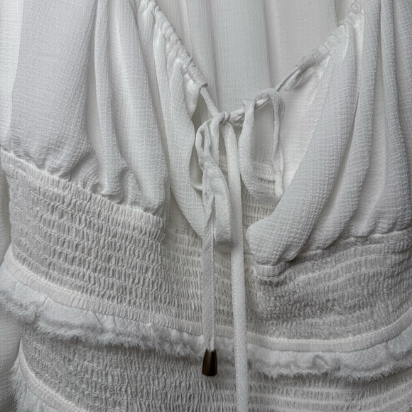 Free People Solid Lolita Coastal Boho Blouse White Size Large - Picture 8 of 16